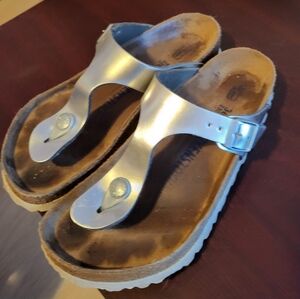 Silver Thong Sandals
